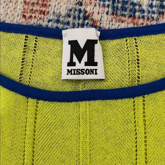 Missoni Neon Green/Blue Chevron Top SZ 46/US 10/XL VGUC - Picture 3 of 7